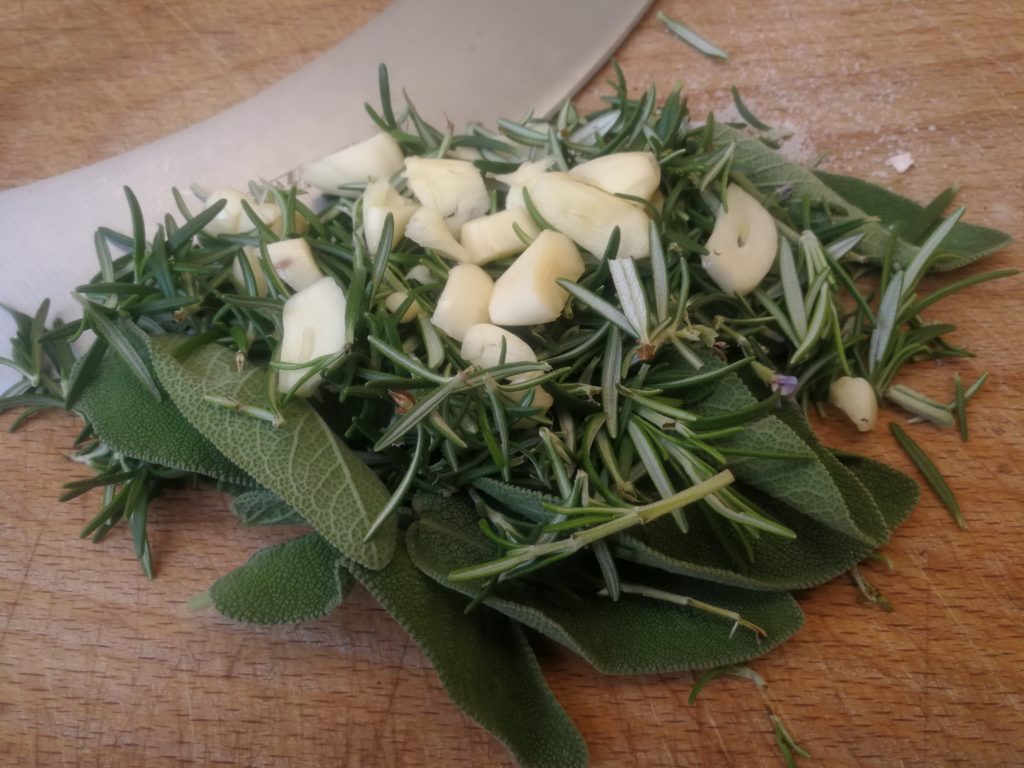 herbs with garlic
